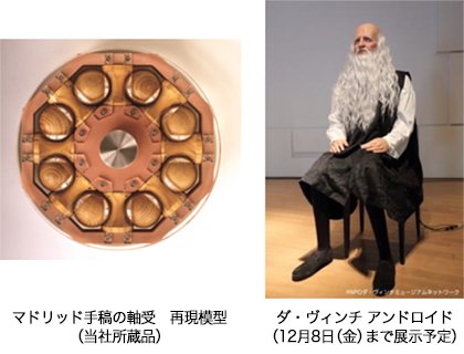 マドリッド手稿の軸受 再現模型(当社所蔵品)/ダ・ヴィンチ アンドロイド(12月8日(金)まで展示予定)