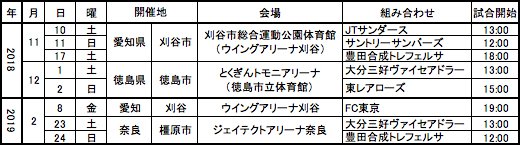 ホームゲーム日程