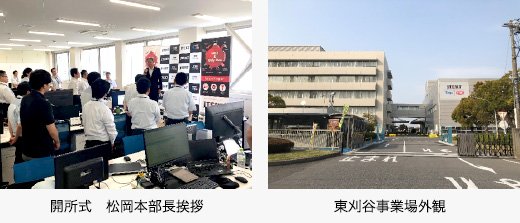 開所式松岡本部長挨拶/東刈谷事業場外観