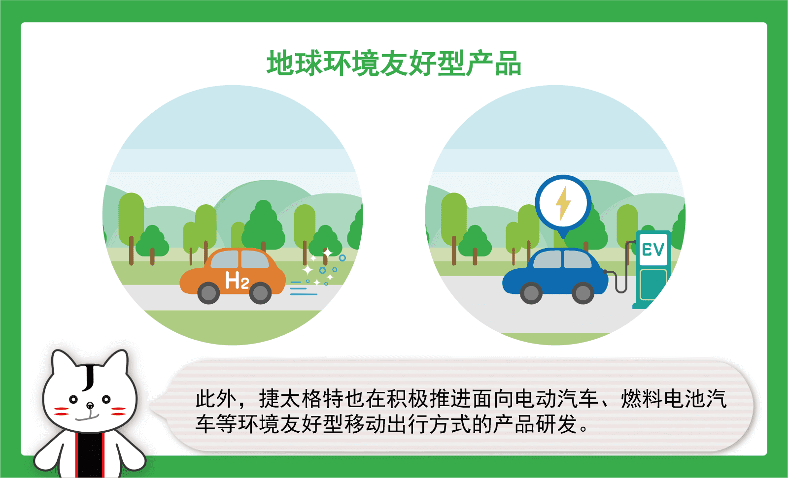 此外，捷太格特也在积极推进面向电动汽车、燃料电池汽车等环境友好型移动出行方式的产品研发。