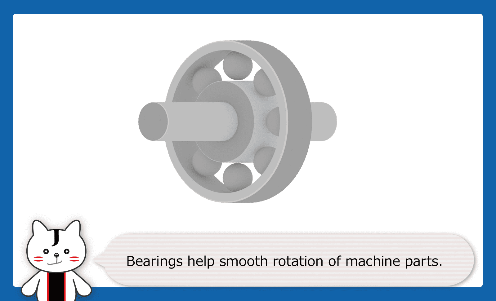 Bearings help smooth rotation of machine parts.
