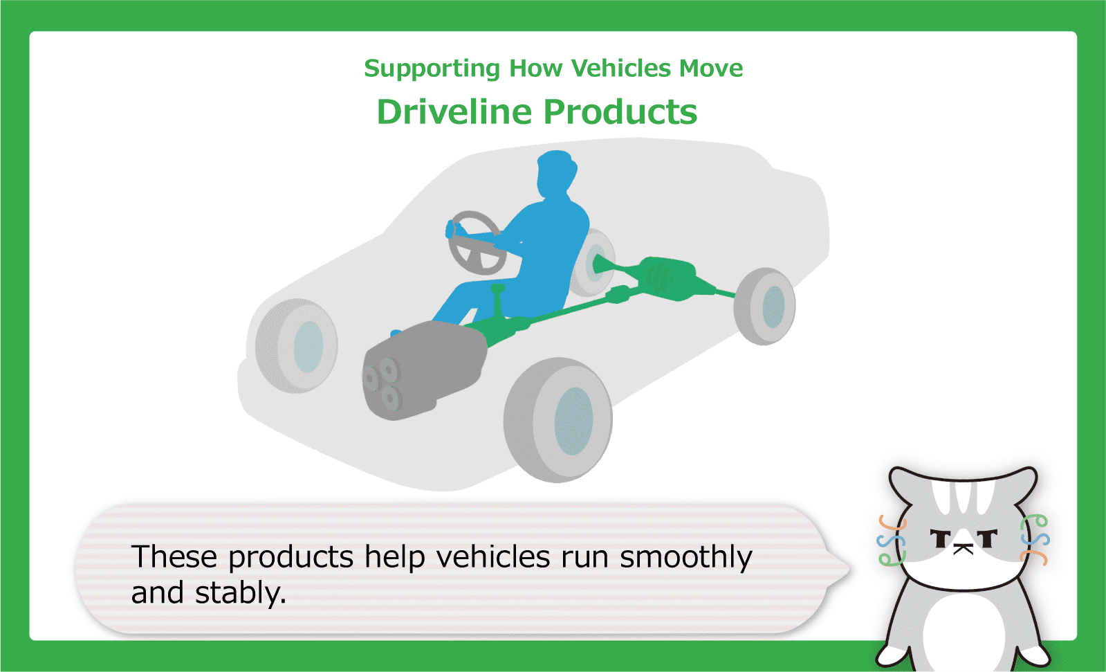 These products help vehicles run smoothly and stably.