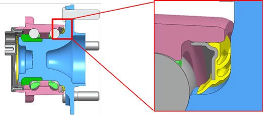 Figure 1. Location of rubber for sealing (developed product)