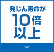 発じん寿命が10倍以上