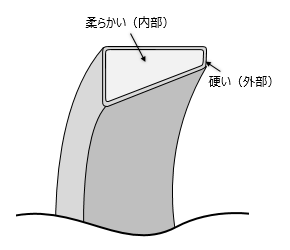 図4　浸炭鋼を使ったベアリング（円すいころ軸受の外輪）