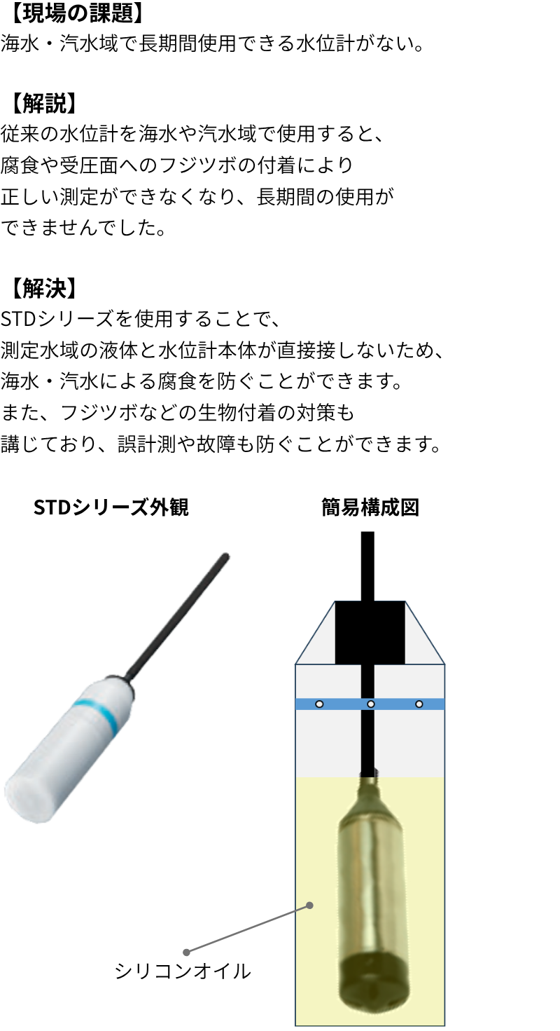 海水・汽水域での水位計活用事例の設置図