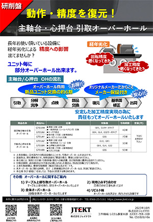 主軸台・心押台 引取OH
